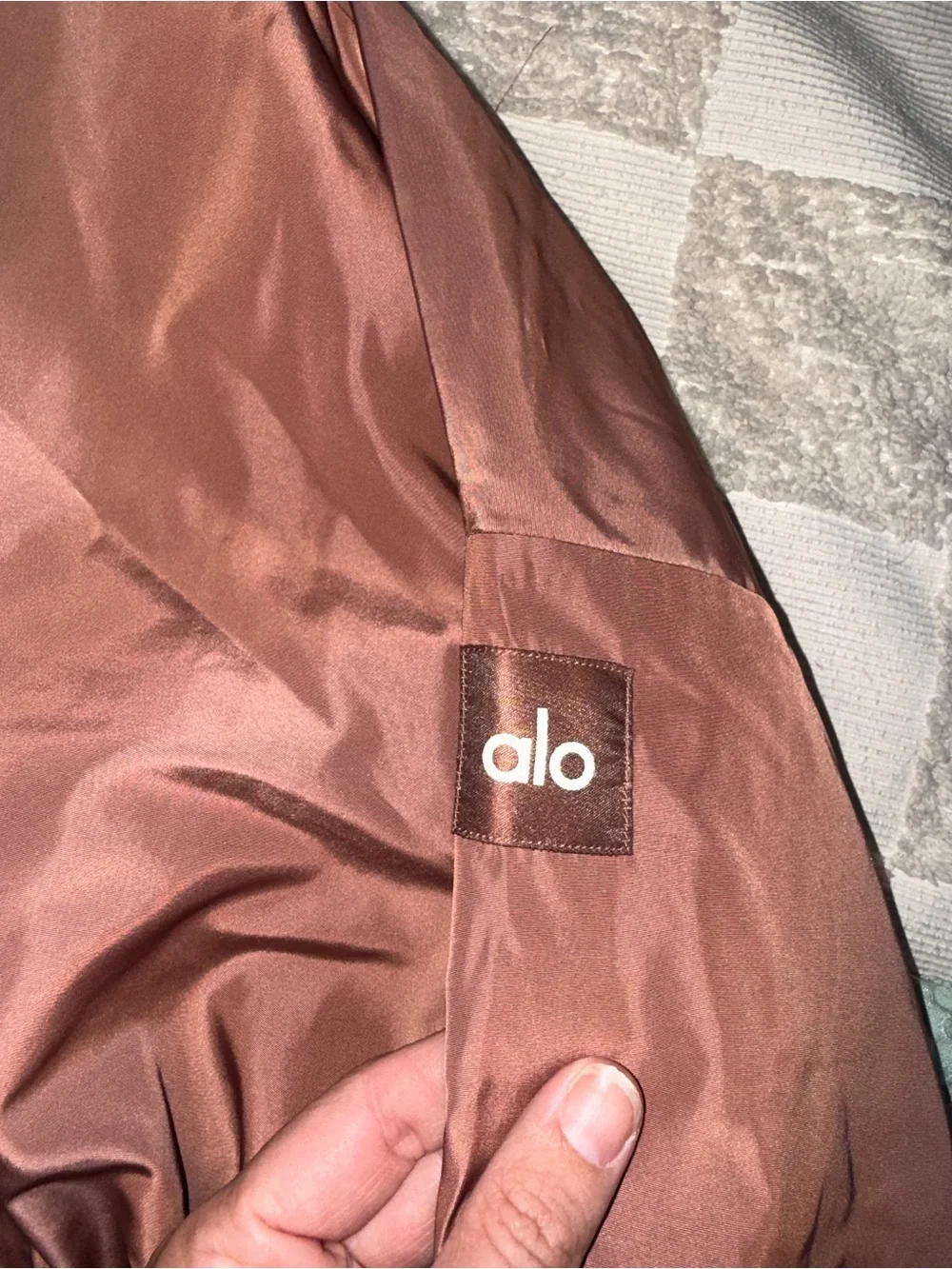 Alo Yoga It Girl Bomber Jacket Brown Pink XS W0374R